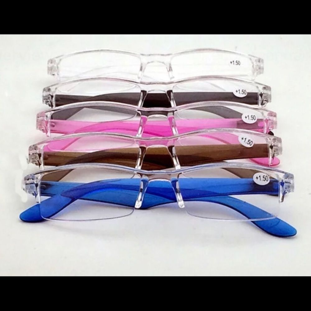 Clear +200, +300 blue block readers unisex NWT